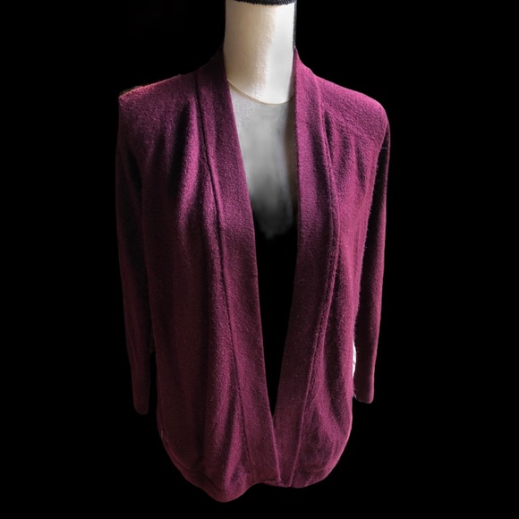 Clearance - Loft Soft Open Cardigan Sweater Purple - Picture 2 of 9